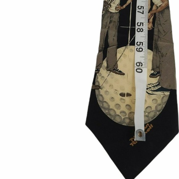 Vintage Norman Rockwell Golf Theme Necktie by Brown and Bigelow Silk - Picture 4 of 5